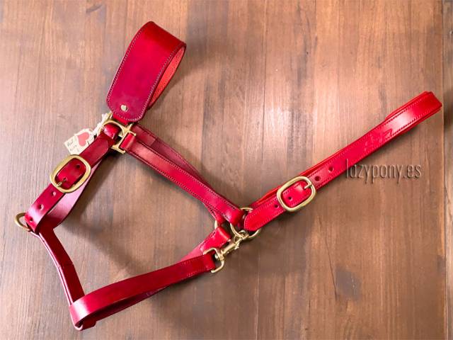 Cabezada de cuadra Lazypony, wide leather halter 