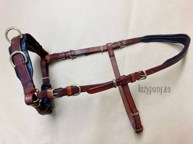 Cabezada serreta Lazypony, leather Cavesson 
