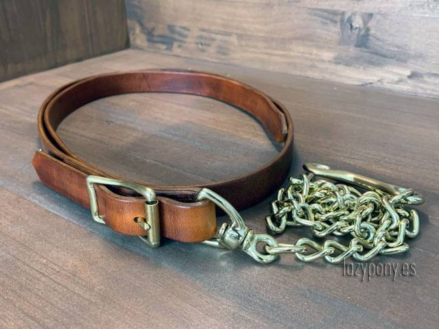 Ramal Lazypony cl&aacute;sico de cuero con cadena