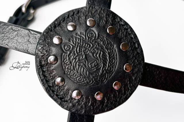 X-frontalera de cuero Celtic Lazypony, x browband