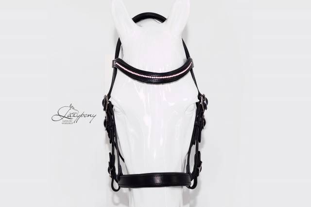 Frontalera de perlas rosas Lazypony/Pink pearl browband