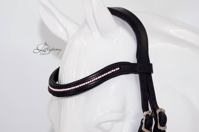 Frontalera de perlas rosas Lazypony/Pink pearl browband