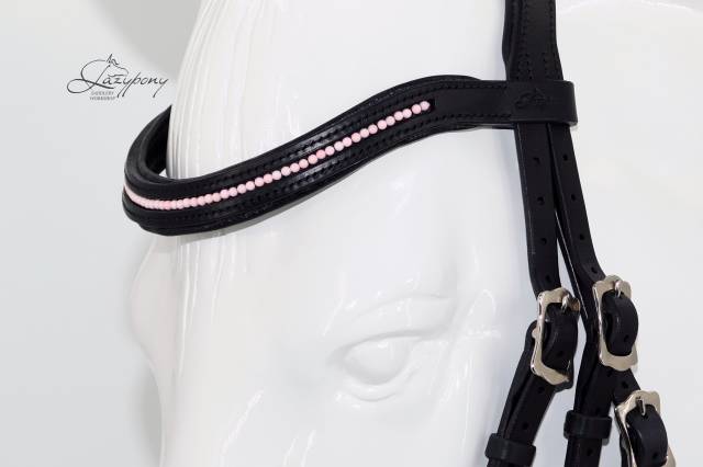 Frontalera de perlas rosas Lazypony/Pink pearl browband