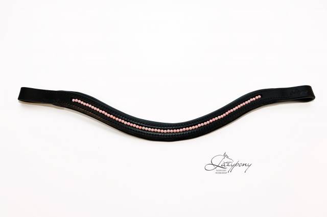 Frontalera de perlas rosas Lazypony/Pink pearl browband