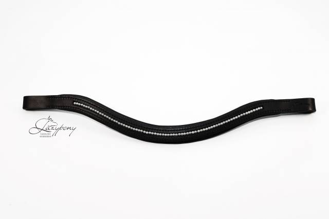 Frontalera de perlas blancas de cuero Lazypony 