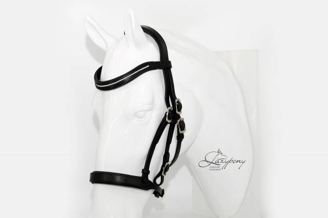 Frontalera de perlas blancas de cuero Lazypony 