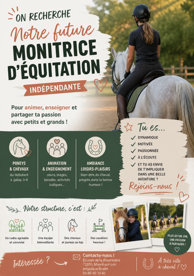 Monitor de equitaci&oacute;n - Otro contrato Otro - Sarthe Francia