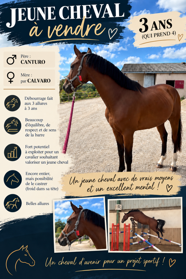 Caballo entero Silla Franc&eacute;s En venta 2023 Bayo por CANTURO