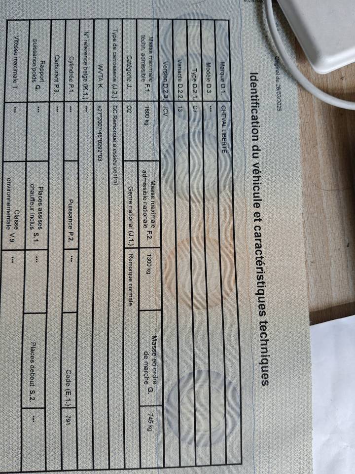 Van caballos Cheval Libert&eacute; Touring ONE 1,5 Caballos 2025 De segunda mano